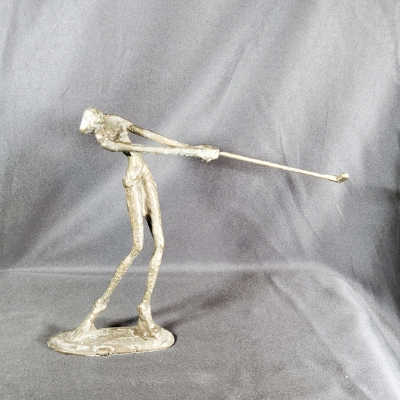 Bronze Golfer Sculptures Set of 2 - Picture 2 of 4